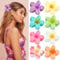 Kavya Kunststoff Blumen Haarklammer Groß, 8 Stück Blumen Spange Bunt Hawaii Blumenklammern - Schöne Karton Verpackt, Haarspange Damen & Mädchen Flower Hair Accessories