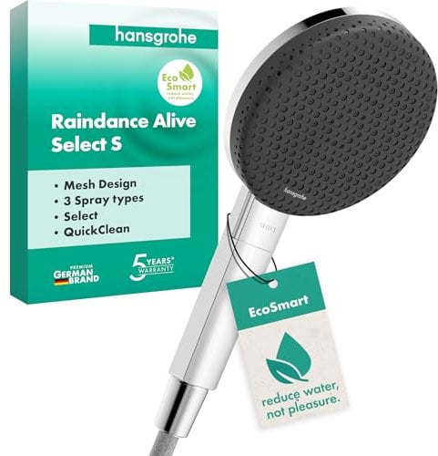 hansgrohe Raindance Alive Select S 24511000 - Alcachofa de ducha con 3 tipos de chorro (incluye PowderRain), color cromado