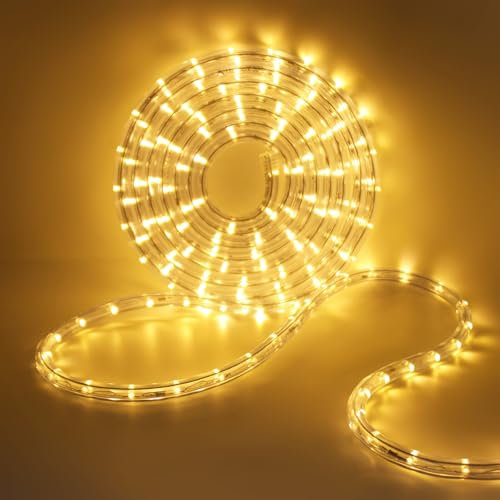 HEGEHE Tube lumineux à LED Extérieur, 36leds/m Tubes Lumineux Etanche IP65 Guirlande LED Tuyau Bande lumineuse pour jardin,fête,Noël,Clôture,Cour,Décoration éclairage (Blanc chaud, 3M)