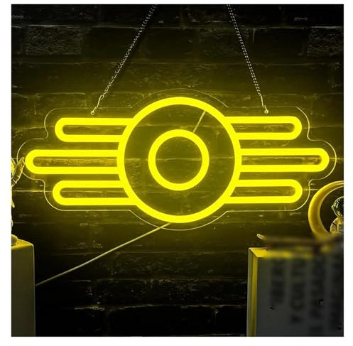 MINGYTN Insegna al Neon LED Insegna Al Neon Di Fallout Alimentata Tramite USB Per La Decorazione Della Parete, Luce Dimmerabile Per Feste Di Giocatori A Casa Personalizzate