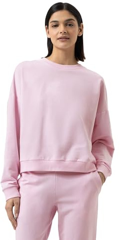 Mey Damen Sweatshirt Baumwolle Serie Cozy Nights | Lässiger Sweater Rundhalsausschnitt, überschnittene Schultern, Weiche Qualität, Gerippter Saum und Bündchen, Gr. XS-XXL