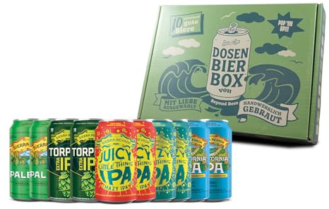 Craft Beer Geschenkbox mit 10 x 0,355l Dosen inkl. 2,50 € Pfand- Sierra Nevada - Biergeschenk für Männer - Tasting zu Hause, Männerhandtasche, Geburtstagsgeschenk für Männer, Vatertagsgeschenk