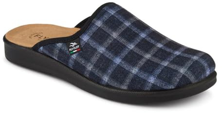 Fly Flot Shock-Absorbing Mule Slippers - Blue Multi Size 12