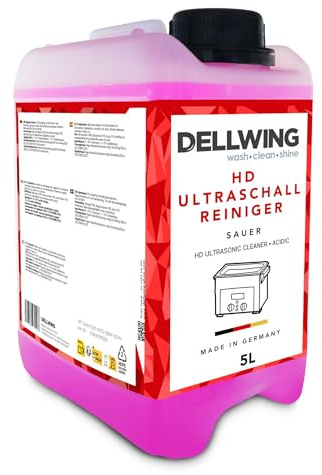 Dellwing HD Detergente a ultrasuoni 5 l, concentrato acido per alluminio e metalli non ferrosi, Made in Germany