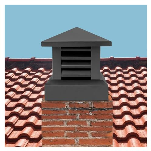 GOFQB Tapas de Conductos de Humos Cuadradas de Aleación de Aluminio Sombrerete Chimenea Adecuada para Ventilación Exterior de Tejados(25x25cm/9.84x9.84in)