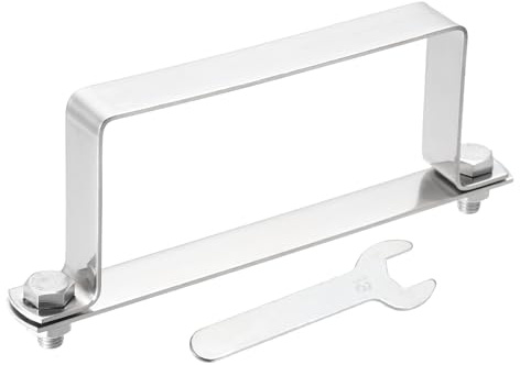 QUARKZMAN Morsetto A Forma Di U 120x60mm Staffa A Forma U Acciaio Inox 304 | Per Tubi Quadrati, Fascetta Quadrata Con Piastra Bulloni Dadi E Chiave Per Tubi Porta Barra Chiusura