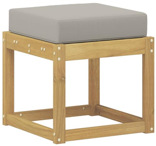 vidaXL Outdoor Hocker Bank Weiß 43 x 43 x 45 cm Massivholz Akazie, Moderner Garten Lounge, Bequeme Sitzbank für die Terrasse, modulare Sofa-Anordnung, perfekte Sommerentspannung
