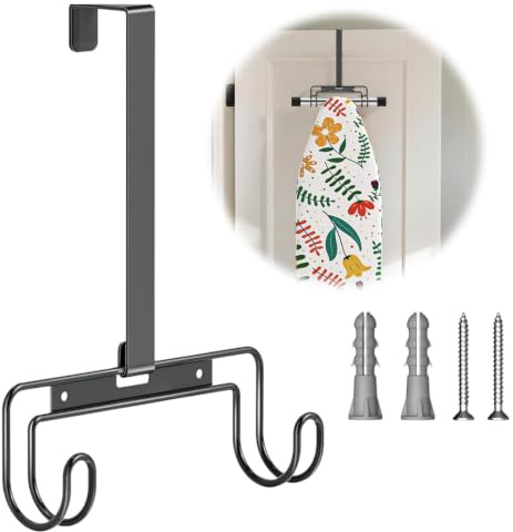 ZPSCXQ Iron Board Hanger, Wall Mount & Over Door Ironing Board Hanger Hook, Ironing Board Holder Storage For Laundry Room (1 Piece)