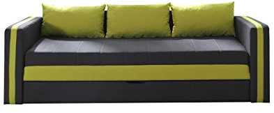 Schlafsofa Euforia Duo, Sofa Couch mit Bettkasten und Schlaffunktion, Modernes Bettsofa Schlafcouch, Polstersofa, Loungesofa Farbauswahl (Haiti 16 + Haiti 08)