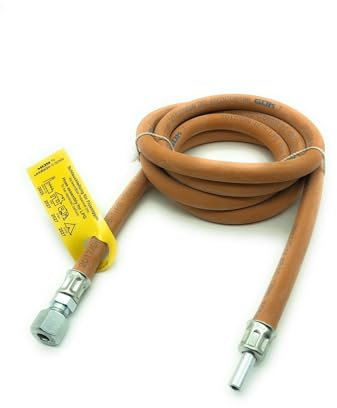 GOK Gasschlauch, Mitteldruck-Schlauchleitung aus Gummi mit Textileinlage, Variante: RVS 8 x RST 8 x 200 cm, DVGW-geprüft, PS 10 bar, zur Verbindung von Armaturen, Verbrauchsgeräten und Leitungen