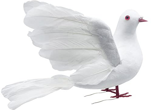 LWINGFLYER Artificial Flying Doves Simulation Foam Birds White Feathered Doves for Craft Wedding Decoration Party Accessories Christmas Tree Ornaments