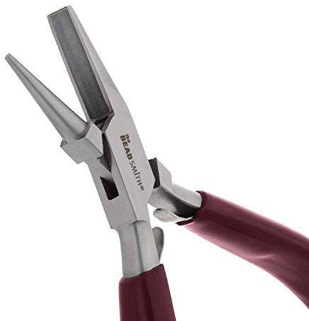 The Beadsmith Half Round/Half Concave Pliers – 6-Inches (152 mm) Jewelry-Making Tool w/Polished Steel Head, PVC Comfort Grip, & Double-Leaf Springs