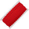 25m Zackenlitze Borte Zick-Zack-Borte auf Karte, 5/9mm breit, Viskose, waschbar, 15 Farben, Farbe:rot