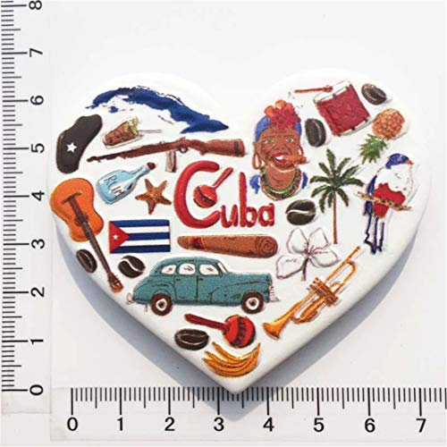 Weekinglo Souvenir Cuba 3D Imán de Nevera Resina Artesanía Hecha A Mano Turista Viaje Ciudad Recuerdo Colección Carta Refrigerador Etiqueta