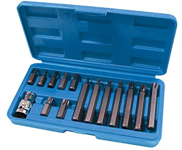 Streetwize SWTOOL38 Torx Bit Set 15 pcs [30mm, 75mm] Bit Kit Screwdriver, Nut Driver Set Carry Case | Home, Motoring Repair Torx Driver