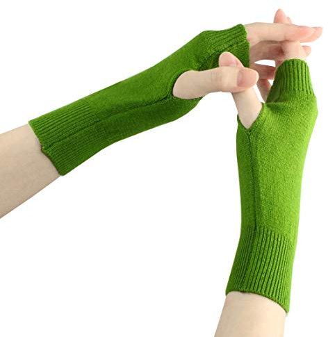 Larcele Kaschmir Damenwärmer Fingerlose Handschuhe BZST-02 MEHRWEG (Grün,Modell 4459)