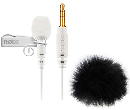 Rode Lavalier GO White Lavalier Microphone + Keepdrum Fur Wind Shield WS05