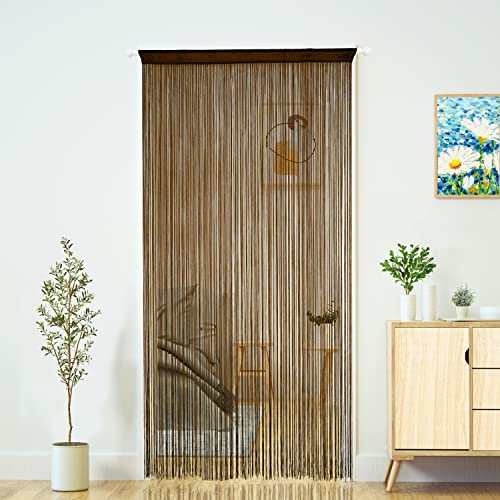 YaoYue Doorway String Curtain Door Curtains,Boho Hippie Hanging Fringe Room Divider for Patio Bedroom Closet Kitchen Laundry,Room Window Wall Door Decor(39×79in/100×200cm,Coffee)
