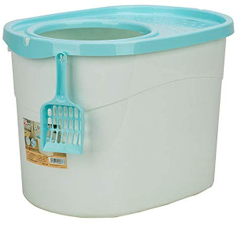 QIAOH Cat Litter Boxes for Large Cats, Low Entry Modern Litter Box with Lid, Hidden Litter Box with Cat Litter Scoop