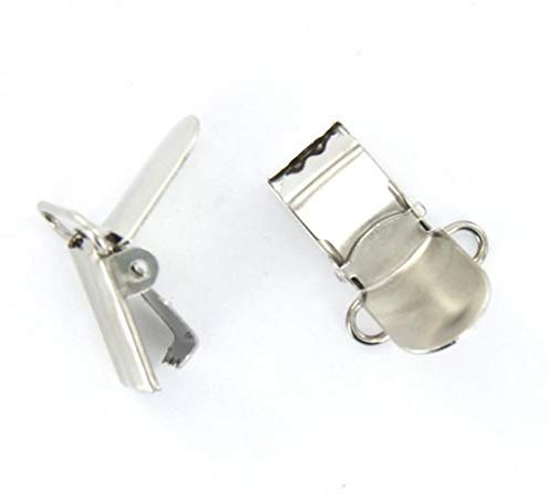 AMOYER 20pcs Zahnspange Clips Bügel Haken 20mm silberfarbenem Sicher Baby Schnuller Clips