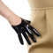 DooWay Modische kurze Lederhandschuhe für Damen, Kostüm, Wet-Look, Kunstlack-PU-Handschuhe, Schwarz glänzend, Medium