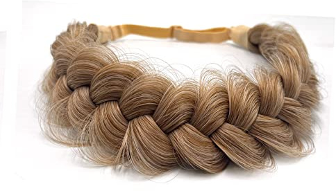 TOECWEGR Extensions Haarband Haarreifen Zopf Geflochten Classic Chunky Wide Plaited Wedding Fluffy Braids Wig Women Girl Beauty Accessory (Frühling üppig)