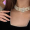 SONGK Elegante Barocco Tre Fili Collare Pianeta Girocollo Collana di Perle per Le Donne Ragazze Matrimonio Regali Vintage Gioielli per Feste