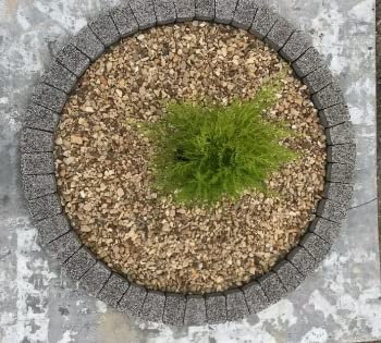 120cm Inner / 140cm Outer Garden Circle Tree Surround Light Grey Granite Concrete Border Edging Ring DIY Landscaping