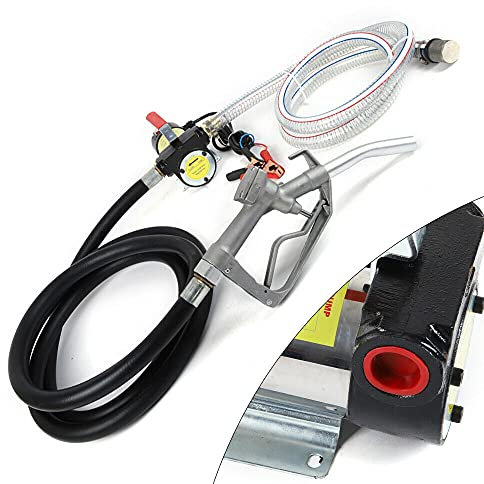 Pompe à diesel, 12 V/175 W, pompe d'aspiration d'huile de chauffage auto-amorçante avec tuyau, pompe de transfert de carburant 50 l/min pour fioul et diesel (