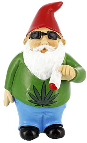 Gnometastic Mini Garden Gnome Figurine - Smoking Gnome, 3in Tall - Naughty Small Gnome Garden Statue for Fairy Garden, Indoor, Outdoor Decoration