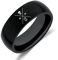 STOIC STORE UK Memento Mori Ring - Edelstahl Totenkopf Ring für den praktizierenden Stoiker - Schwarzer Momento Mori Ring mit minimalistischem Logo Design, Pinky Ring für Männer Frauen (US 13)