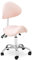 Physa Sattelstuhl rosa/silbern höhenverstellbarer Sattelhocker mit Lehne Rollhocker