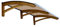 Vordach aus hölzern für den Außenbereich Farbe Honig, Bronziert kompakte Polycarbonatabdeckung, Modell Legno ONDA, Haustür-Vordächer Größe 100 x 250 cm