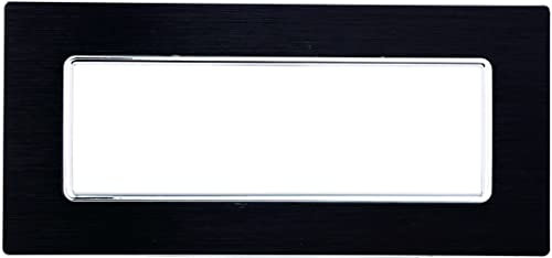 PLACCA IN ALLUMINIO COMPATIBILE CON SERIE BTICINO MATIX 2-3-4-6 MODULI COLORI ASSORTITI (6 MODULI, NERO)