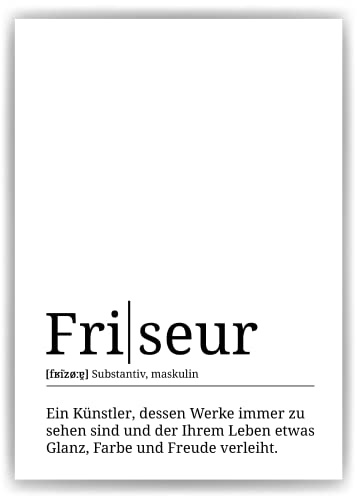 Friseur Poster - Friseur Definition Wandbild DIN A4