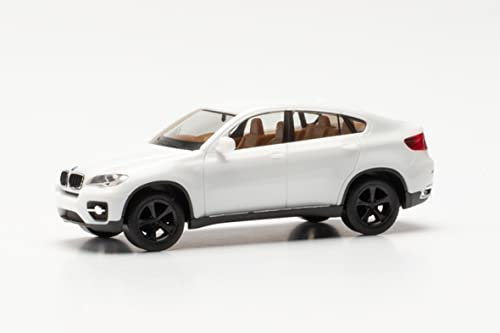 herpa 024037-003 BMW X6 Modellauto, originalgetreu im Maßstab 1:87, Auto Modell für Diorama, Modellbau, Sammlerstück, Deko, Made in Germany, Automodell aus Kunststoff Miniaturmodell, weiß