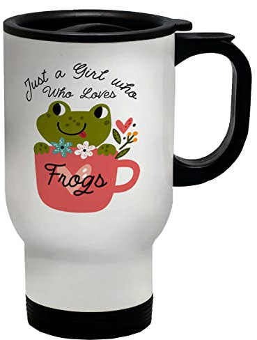 Shopagift Just a Girl who Loves Frogs Travel Mug Toad Tadpole Gift Cup