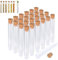 Norhogo 25Pcs Clear Test Tubes Transparent Storage Tube Clear Plastic Test Tubes With Cork Stoppers, with Cork Stoppers Tubes for Jewelry Seed Beads Powder Spice Liquid Storage, Lab Use or Decoration