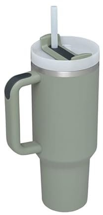 Tumbler with Handle 40 oz and Straw Lid,304 Stainless Steel Water Bottle, Travel Mug Insulated Tumblers Iced for Tea Coffee Gift, Large Capacity car Cup with Straw