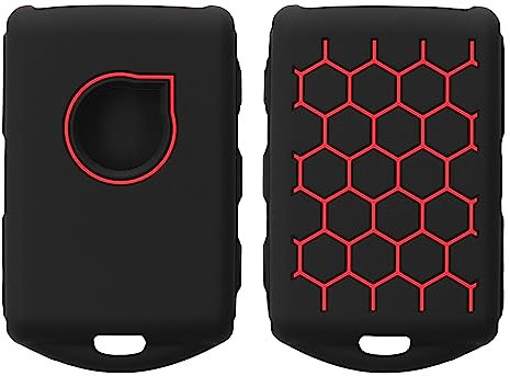 kwmobile Key Cover Compatible with Volvo 4-button car key Keyless Go - Soft Silicone Car Key Fob Holder Protector Case - Black/Red