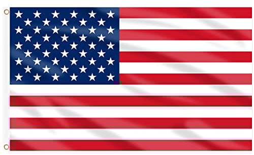 AhfuLife Bandera de Estados Unidos 90cm x 150cm, 1 Pieza Bandera EE.UU con Agujeros de Latón en Ambos Lados, Decoración de 2025 Día Nacional Independencia Barra Fiesta