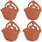 ZARVICZONIA Planters Pots - Wall Mounted for Plants and Flowers (Pack of 1, 2, 3, 4, 5) (Terracotta (Pack of 4))