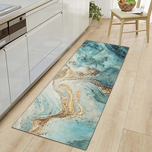MYPALL Küchenläufer Farbiger Marmor Küchenteppich Wasserdicht rutschfest, Teppich Läufer Küchenmatte für Küche Flur Wohnzimmer Schlafzimmer Badezimmer 60 x 180cm