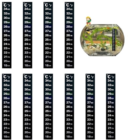 10 Stück Thermometer Aufkleber Aquarium Digitales Thermometer zum Aufkleben Kleiner thermometer aufkleber Tragbar Präzises Thermometer mit Farbwechsel Patch Geeignet für Aquarien und Fischbecken (1#)