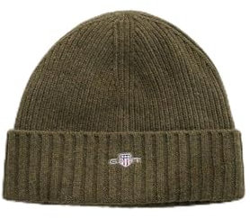 GANT Unisex. Shield Wool Beanie, Juniper Green, OneSize