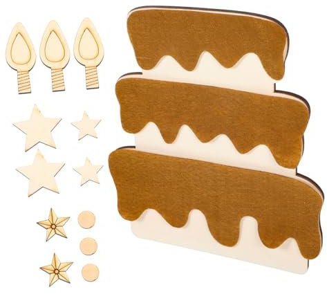 MAGICLULU Natürliches Holz Geburtstagstorte Wandtattoo Set Von Dekorationen Für Geburtstagsparty Holzschild Jungen Und Mädchen