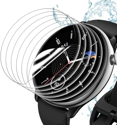Snailcanfly 5pcs Hydrogel Film Screen Protector for Amazfit GTR Mini 1.28 Smart Watch Flexible HD Transparent TPU Protective Film Ultra-thin Self-Healing Anti scratch Explosion-proof