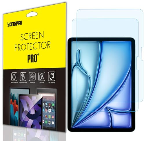 Paquete de 2 protectores de pantalla con bloqueo de luz azul compatible con iPad Air de 11 pulgadas 2024 6ª generación M2, antiluz azul, antirreflejos, protector de pantalla para tablet iPad Air de 11
