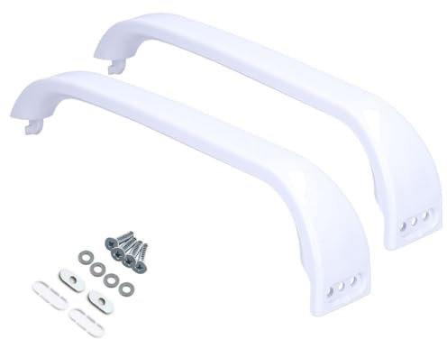 Kit 2 Pezzi Maniglia Frigorifero 31,5x4,2cm Ricambi Frigorifero Sostitutivo per Siemens, Bosch Maniglia Porta Frigo, Maniglie per Frigorifero Doppia Porta, Maniglia Congelatore, Ricambi Frigo (Bianca)