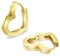 KRKC&CO Herz Ohrringe Creolen Silber 925, Damen Ohrringe Herz Form, Hypoallergen Antiallergisch Baumeln Klappcreolen Kreolen Huggie 15mm, Geburtstag Geschenke für Frau Mädchen, 14K Gold